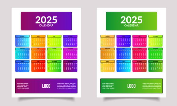 2025 Wall Calendar Design: Vector Templates & Layouts