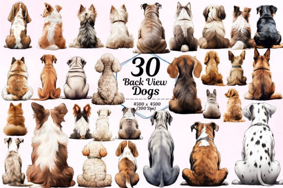 Back View Dogs Sublimation Collection: A Complete Resource for Print-on-Demand and Craft Projects
