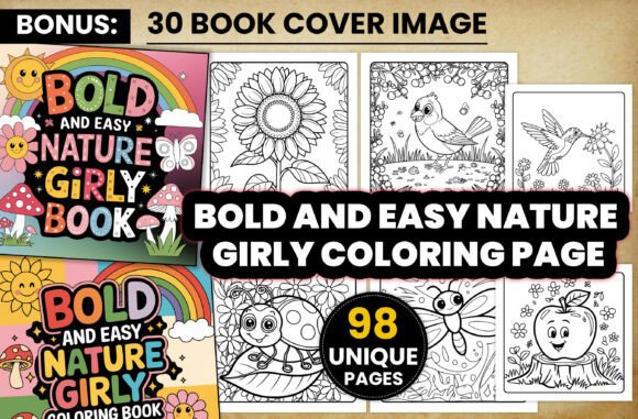 Bold and Easy Nature Girly Coloring Page – A Practical Review for Creators