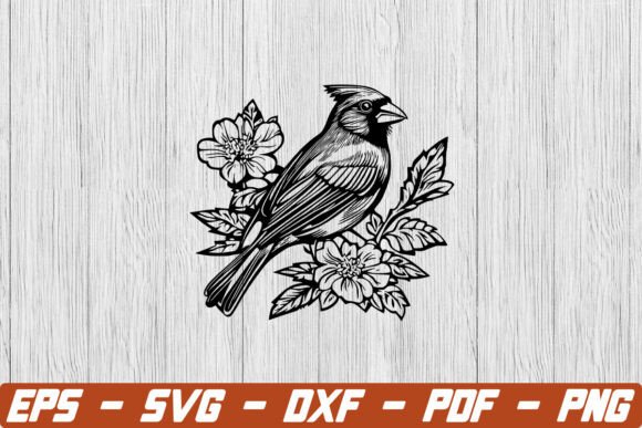 Cardinal Bird with Flowers SVG: A Versatile Digital Craft Asset for Creators