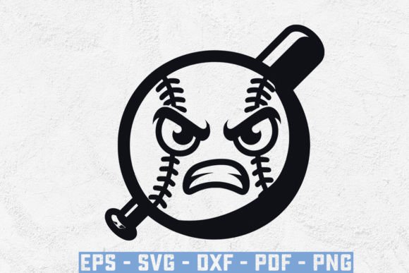 Cartoon Baseball With Angry Face SVG: A Versatile Digital Graphic