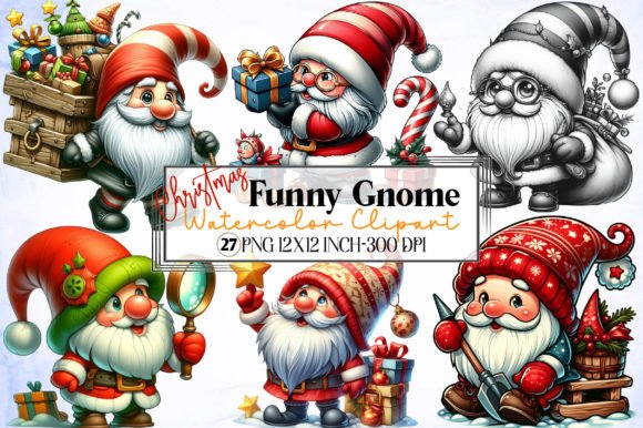 Christmas Funny Retro Gnome Clipart: A Practical Tool for Holiday Creatives