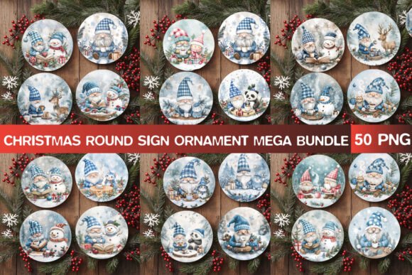 Christmas Ornament Round Sign Bundle – A Practical Design Asset for Holiday Projects
