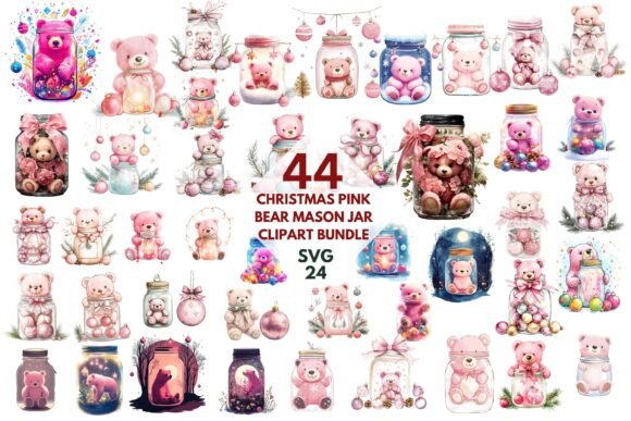 Christmas Pink Bear Mason Jar Clipart Bundle: Your Complete Guide to Creative Design
