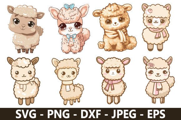 Cute Alpaca SVG Bundle