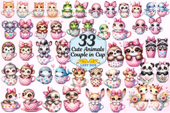 Cute Animals Couple in Cup Sublimation PNGs: The Complete Guide to Creating Adorable Print-on-Demand Products