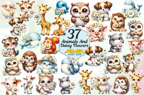 Cute Animals & Daisy Flowers: The Ultimate Sublimation Design Bundle for Creative Crafters