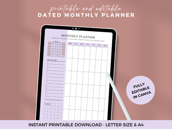 Dated Monthly Planner: A Minimal Approach to Monthly Planning