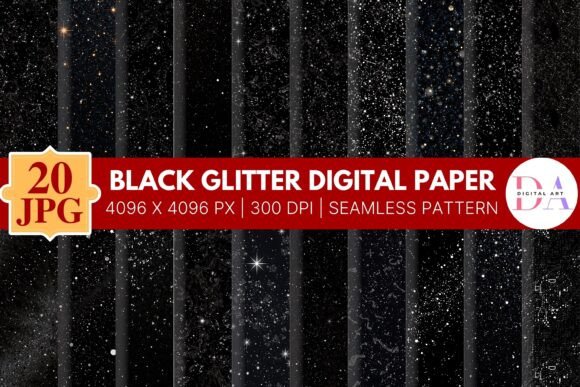 Exploring the Versatility of Black Glitter Digital Paper in Creative and Commercial Projects
