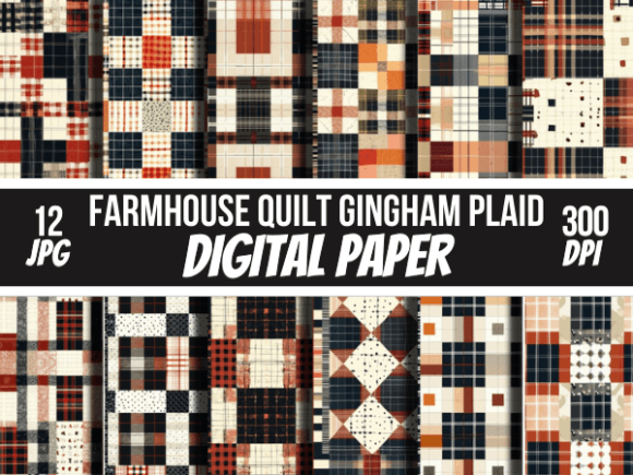 Farmhouse Plaid Quilt Paper Pattern Set: A Versatile Digital Resource for Creative Projects