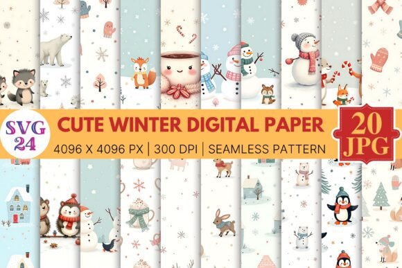 Integrating Cute Winter Digital Paper into a Structured Creative Workflow