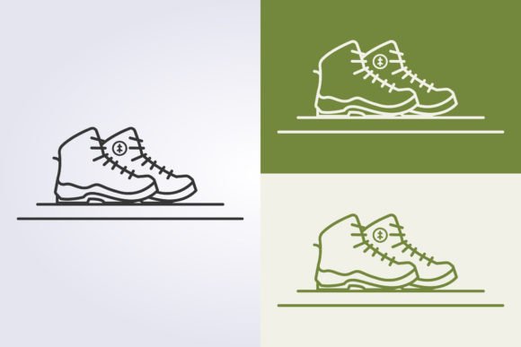 Line Hiking Boots Icon Vector for Modern Design