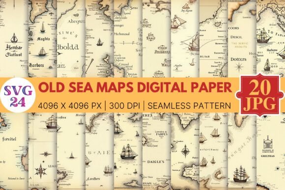 Old Sea Maps Digital Paper: A Designer’s Secret for Vintage Maritime Charm