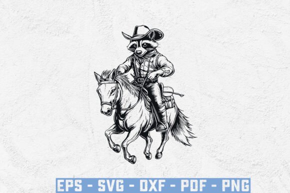 Raccoon Cowboy SVG: Wild West Whimsy