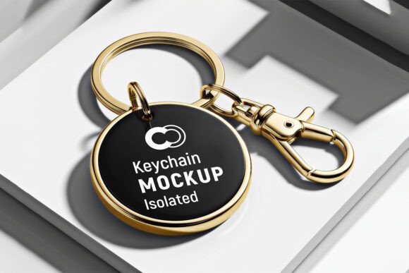 Realistic Golden Keychain Mockup PSD: A Practical Tool for Showcasing Your Brand and Art