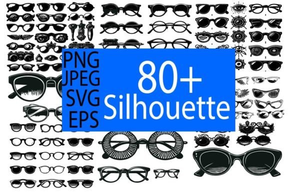 Set of Unique Vintage Eyewear Silhouette: A Creative Resource That Blends Retro Charm With Modern Versatility