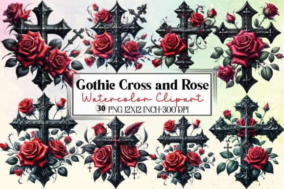 Watercolor Gothic Cross and Rose Clipart: A Complete Guide to Meaning, Design, and Creative Uses